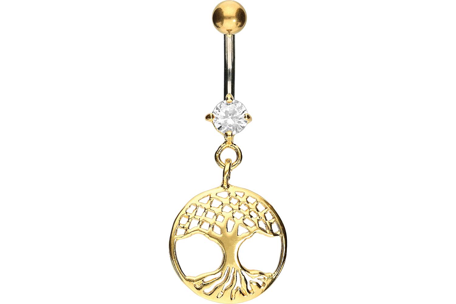 Titan Bananabell Piercing mit 925er Silber-Design LEBENSBAUM ++SALE++